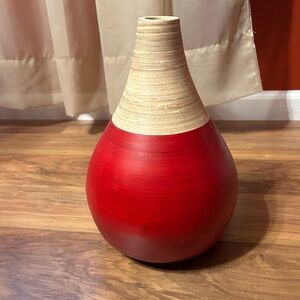 New! Red and Tan Vase Decoration